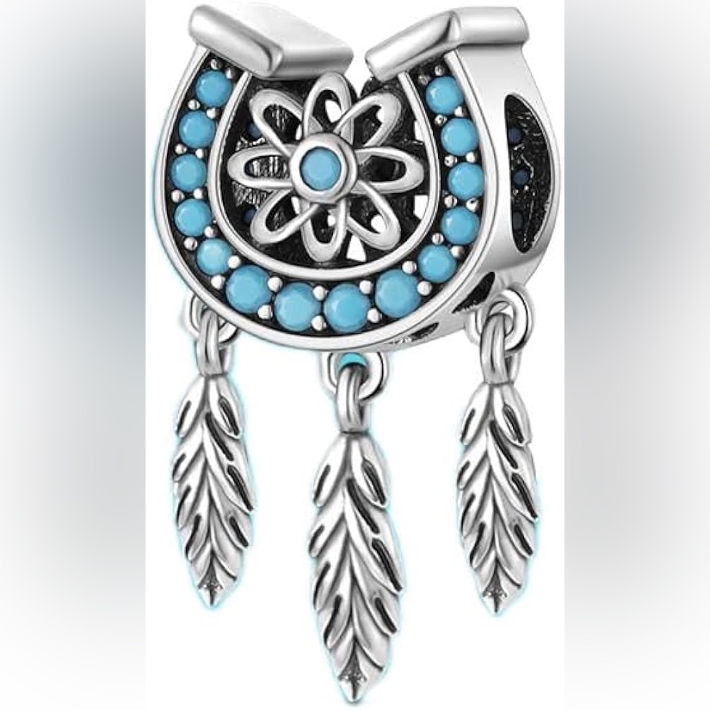 Lucky Horseshoe and Dreamcatcher Bead 925 Silver Fit Pandora Charms Bracelet
